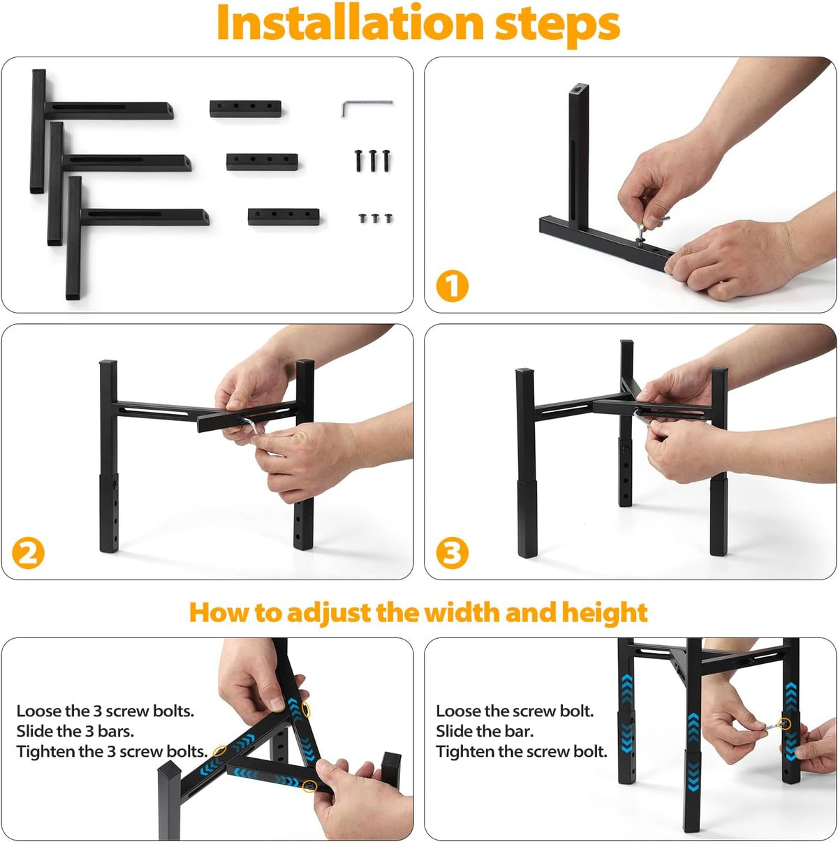 Adjustable Raised Dog Bowl Stand, Metal Elevated Feeding Station for Dogs, Without Bowls