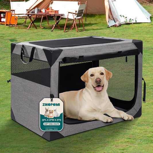 30 Inch Portable Soft Foldable Dog Crate, 30" L x 21" W x 21" H