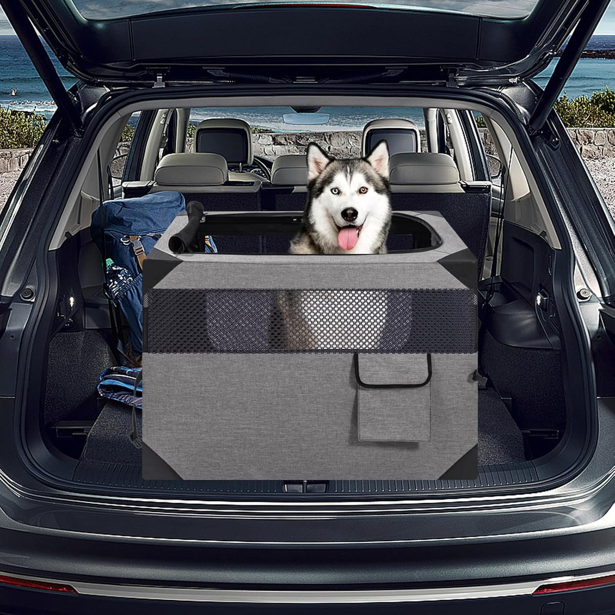 30 Inch Portable Soft Foldable Dog Crate, 30" L x 21" W x 21" H