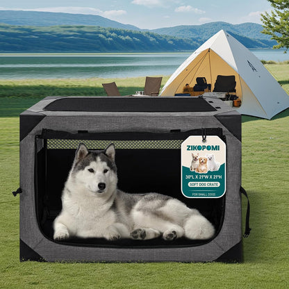 30 Inch Portable Soft Foldable Dog Crate, 30" L x 21" W x 21" H