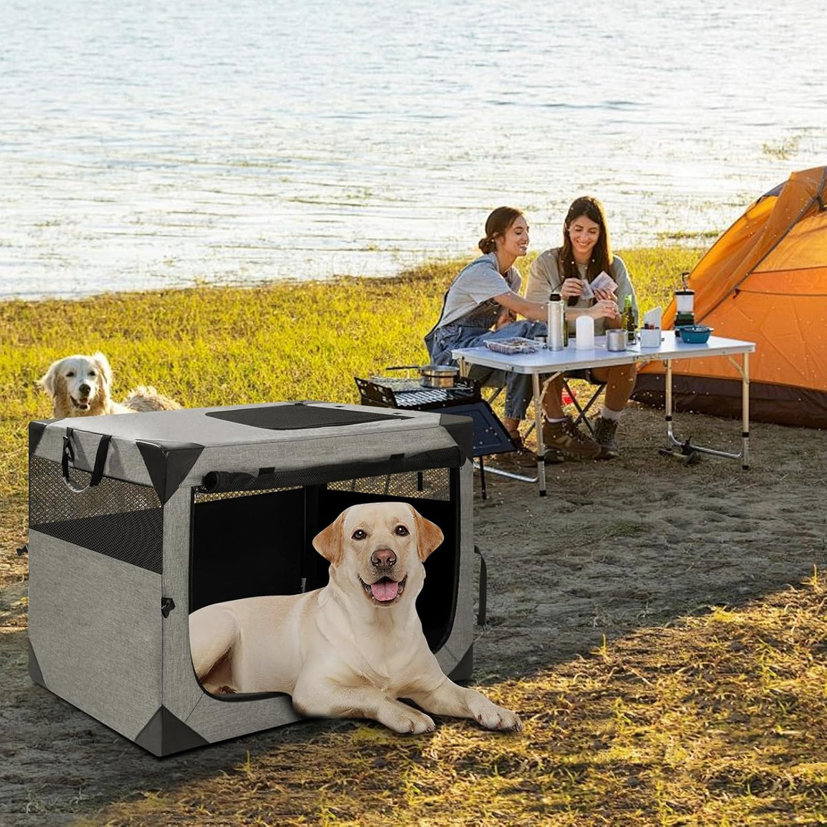 30 Inch Portable Soft Foldable Dog Crate, 30" L x 21" W x 21" H