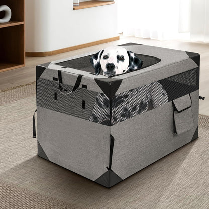 30 Inch Portable Soft Foldable Dog Crate, 30" L x 21" W x 21" H