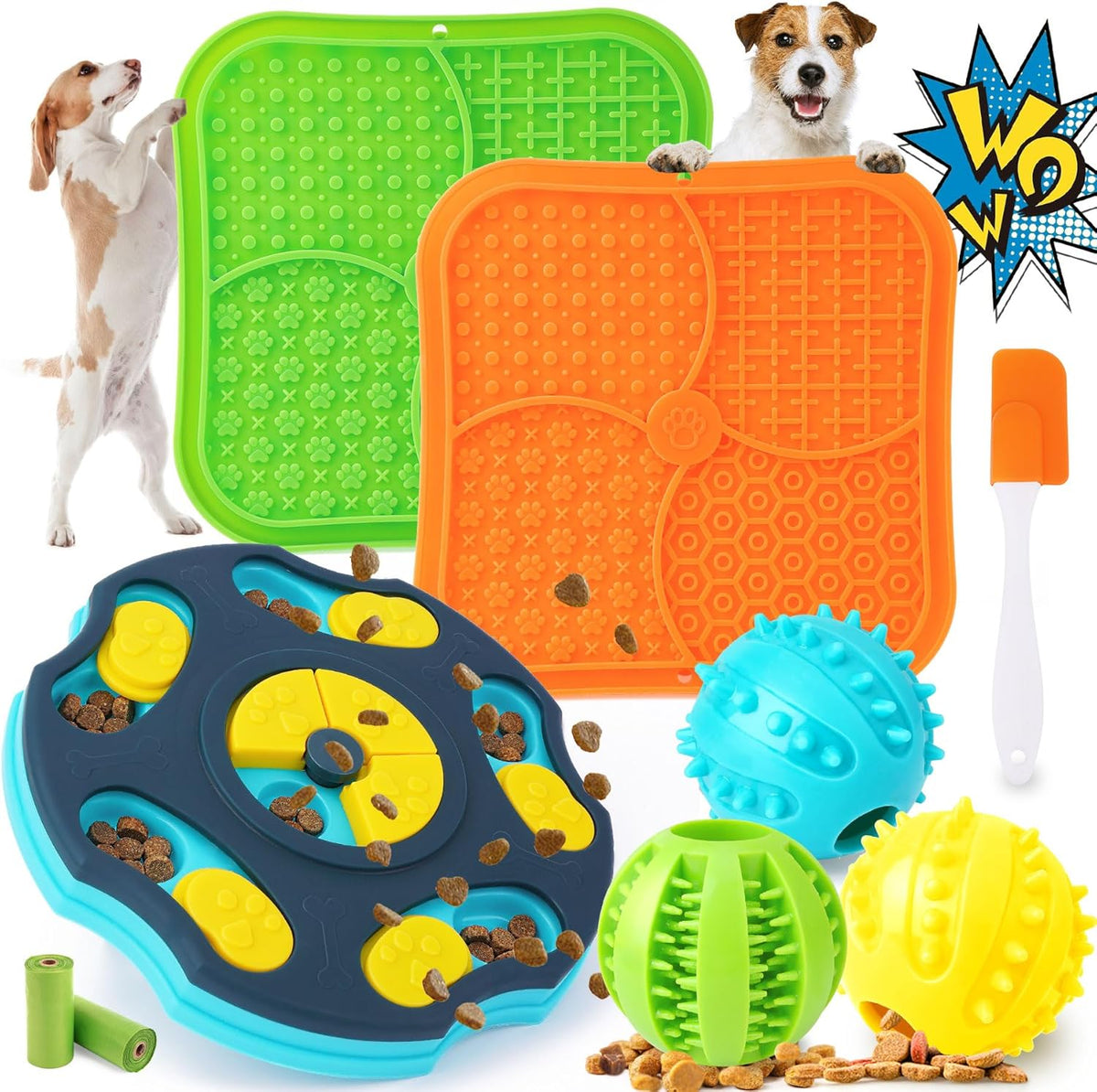 9 Pack Dog Enrichment Toy Set with Puzzle Toy & Lick Mats | For Small & Medium Dogs,Multi-Level Challenge,Mental Stimulation,Slow Feeding Support,Interactive Play