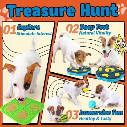 9 Pack Dog Enrichment Toy Set with Puzzle Toy & Lick Mats | For Small & Medium Dogs,Multi-Level Challenge,Mental Stimulation,Slow Feeding Support,Interactive Play