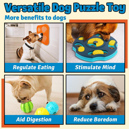 9 Pack Dog Enrichment Toy Set with Puzzle Toy & Lick Mats | For Small & Medium Dogs,Multi-Level Challenge,Mental Stimulation,Slow Feeding Support,Interactive Play