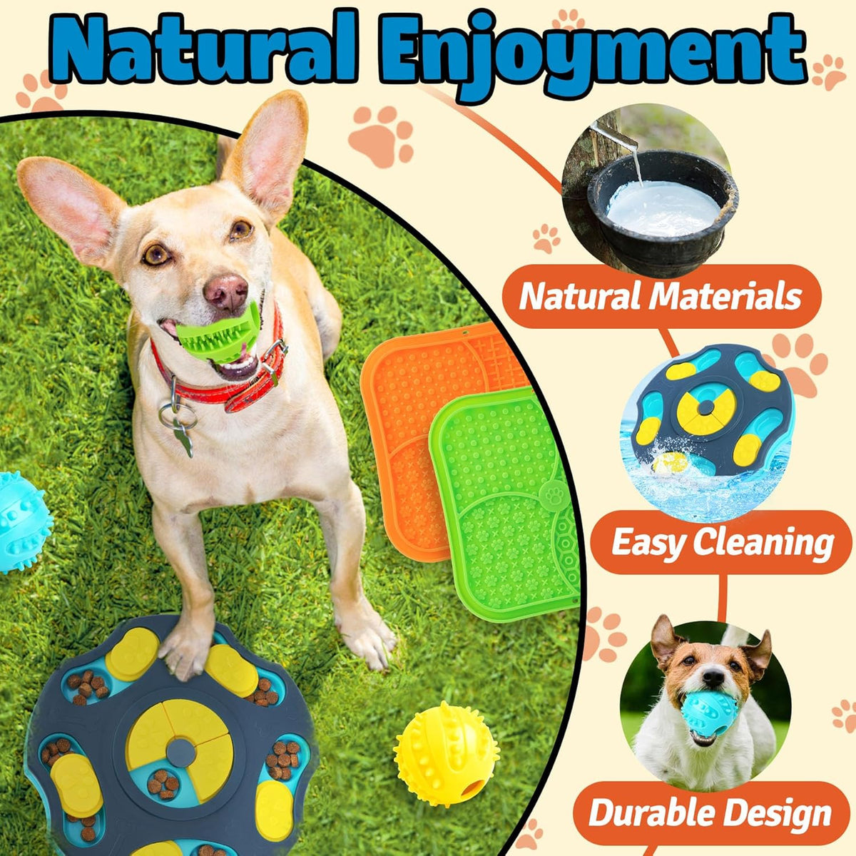 9 Pack Dog Enrichment Toy Set with Puzzle Toy & Lick Mats | For Small & Medium Dogs,Multi-Level Challenge,Mental Stimulation,Slow Feeding Support,Interactive Play
