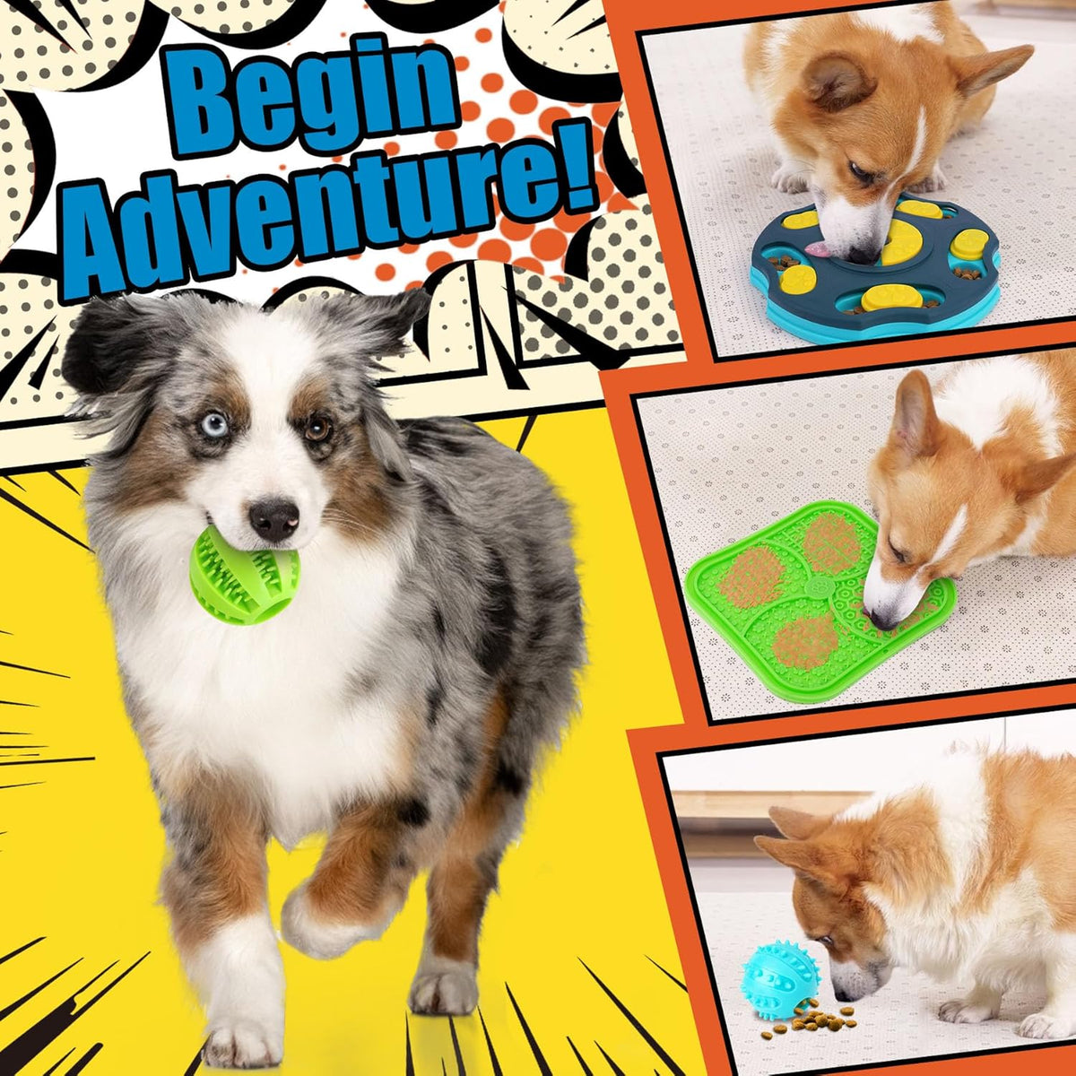 9 Pack Dog Enrichment Toy Set with Puzzle Toy & Lick Mats | For Small & Medium Dogs,Multi-Level Challenge,Mental Stimulation,Slow Feeding Support,Interactive Play
