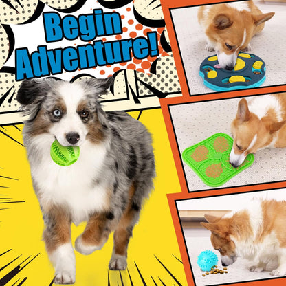 9 Pack Dog Enrichment Toy Set with Puzzle Toy & Lick Mats | For Small & Medium Dogs,Multi-Level Challenge,Mental Stimulation,Slow Feeding Support,Interactive Play