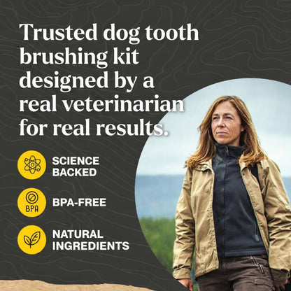 Dr. Oakley Dental Toothbrush Kit for Dogs & Cats, Chicken Flavor | Finger Brush for Small Pets, Soft Brushes for Large or Older Pets, Natural and Safe
