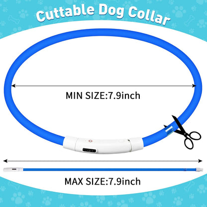 4 Pcs LED Dog Collars, USB Rechargeable, Classic Style, 4 Colors