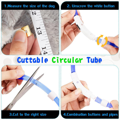 4 Pcs LED Dog Collars, USB Rechargeable, Classic Style, 4 Colors