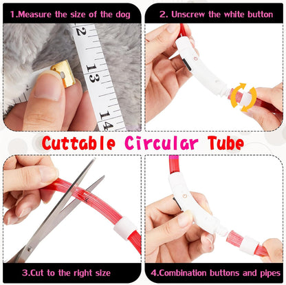4 Pcs LED Dog Collars, USB Rechargeable, Classic Style, 4 Colors