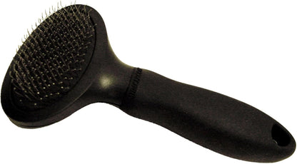 Small Slicker Brush for Dogs and Cats | Grooming Brush Removes Loose Undercoat, Reduce Shedding and Matting, Flexible Pins Protect Skin, Ergonomic & Cushioned Handle
