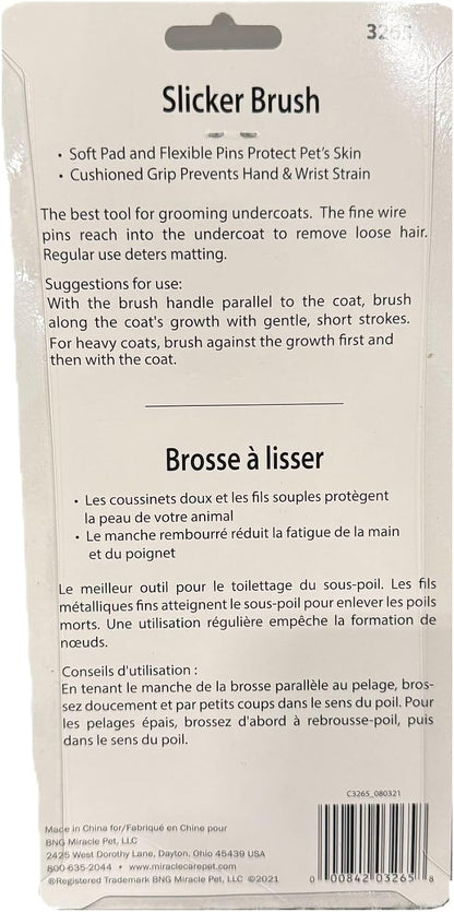 Small Slicker Brush for Dogs and Cats | Grooming Brush Removes Loose Undercoat, Reduce Shedding and Matting, Flexible Pins Protect Skin, Ergonomic & Cushioned Handle