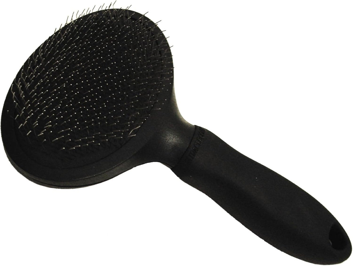 Small Slicker Brush for Dogs and Cats | Grooming Brush Removes Loose Undercoat, Reduce Shedding and Matting, Flexible Pins Protect Skin, Ergonomic & Cushioned Handle