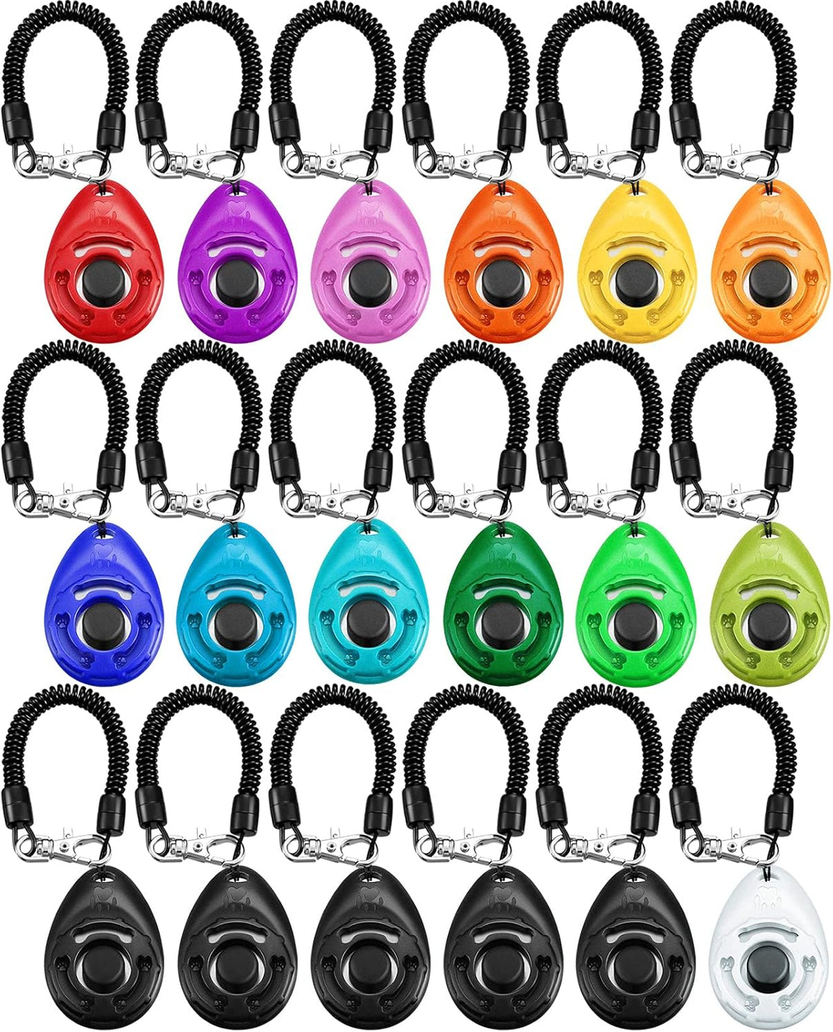 18 Pcs Dog Training Clicker with Wrist Strap for Pets, Multicolor