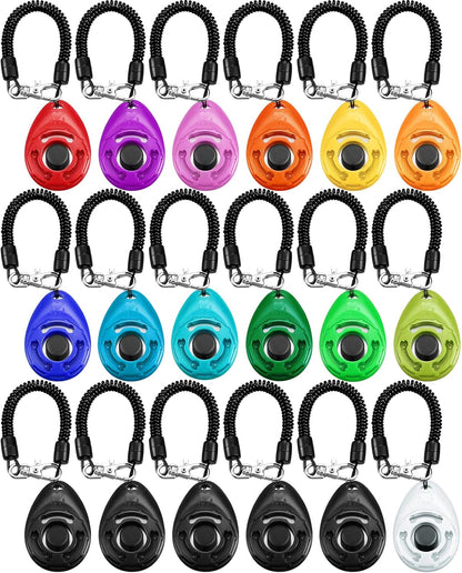 18 Pcs Dog Training Clicker with Wrist Strap for Pets, Multicolor