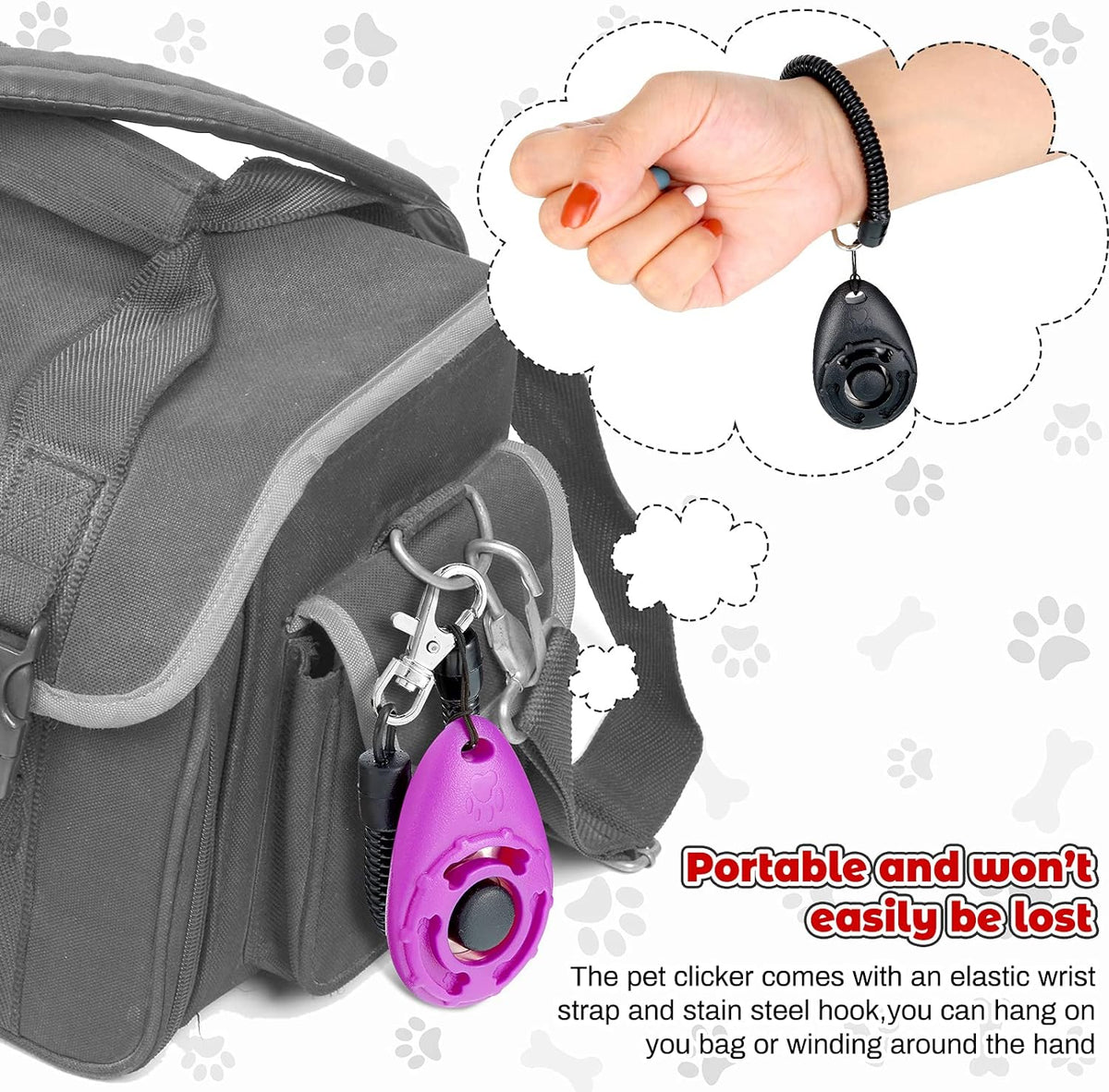 18 Pcs Dog Training Clicker with Wrist Strap for Pets, Multicolor