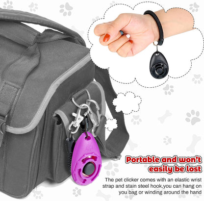 18 Pcs Dog Training Clicker with Wrist Strap for Pets, Multicolor
