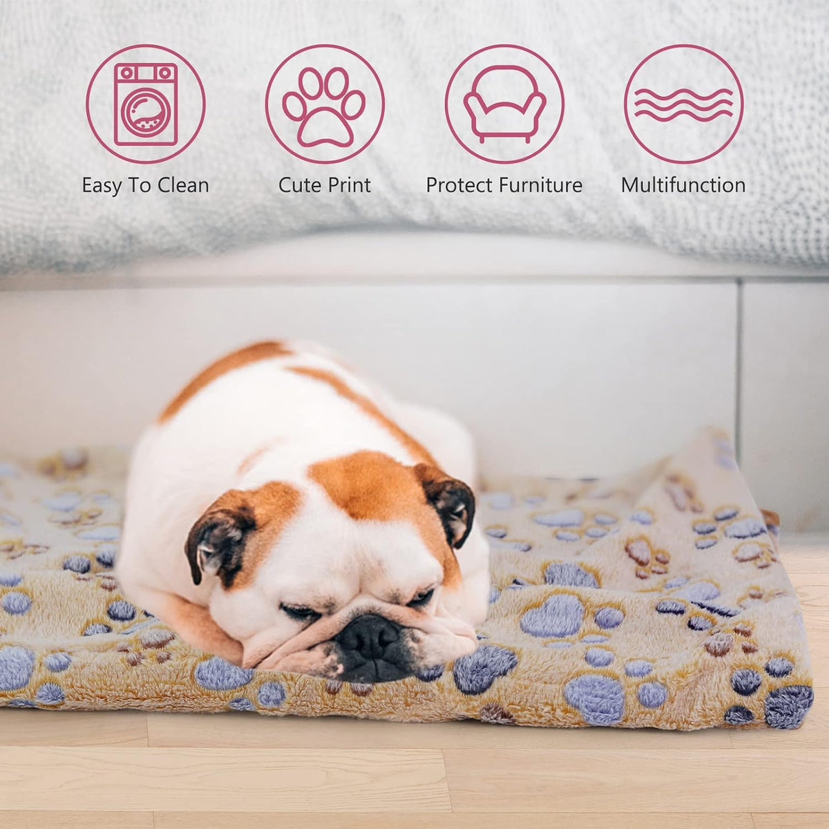 Dog Blankets, Fleece Pet Blankets, 24x28 Inches