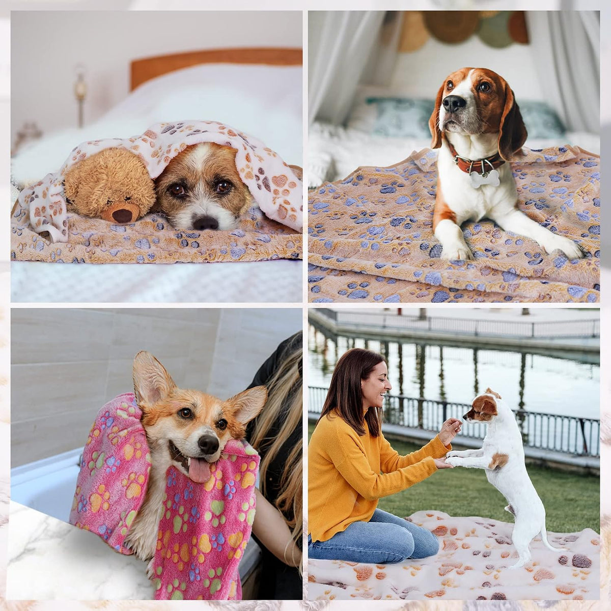 Dog Blankets, Fleece Pet Blankets, 24x28 Inches