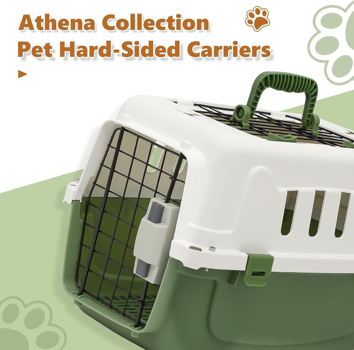 Athena Collection 18" Hard-Sided Travel Pet Carrier for Small Dogs and Cats