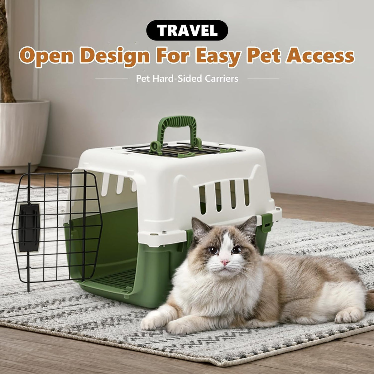 Athena Collection 18" Hard-Sided Travel Pet Carrier for Small Dogs and Cats