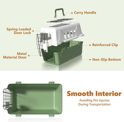 Athena Collection 18" Hard-Sided Travel Pet Carrier for Small Dogs and Cats