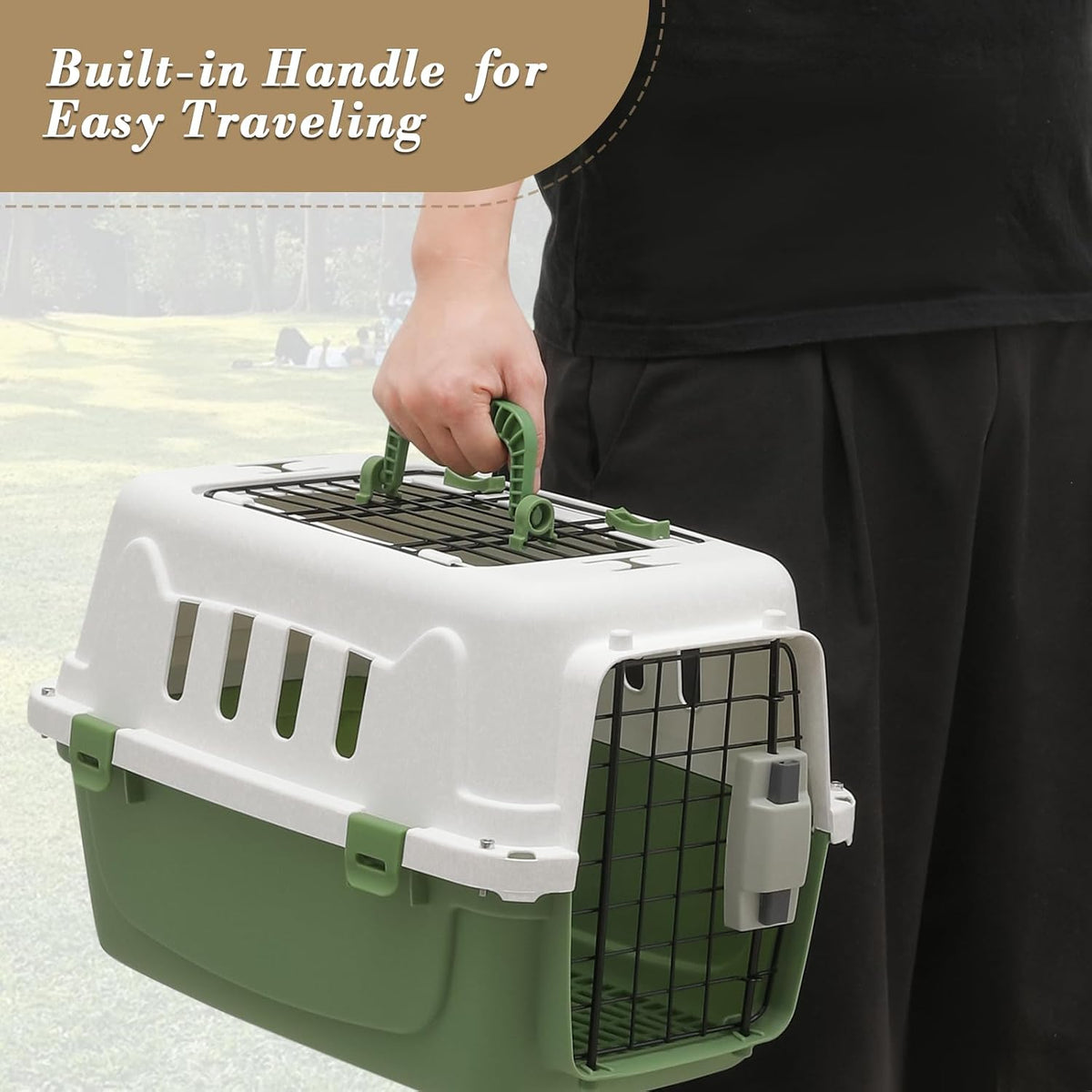 Athena Collection 18" Hard-Sided Travel Pet Carrier for Small Dogs and Cats