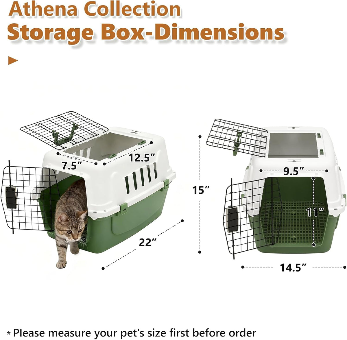 Athena Collection 18" Hard-Sided Travel Pet Carrier for Small Dogs and Cats