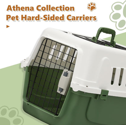 Athena Collection 18" Hard-Sided Travel Pet Carrier for Small Dogs and Cats