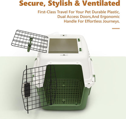 Athena Collection 18" Hard-Sided Travel Pet Carrier for Small Dogs and Cats