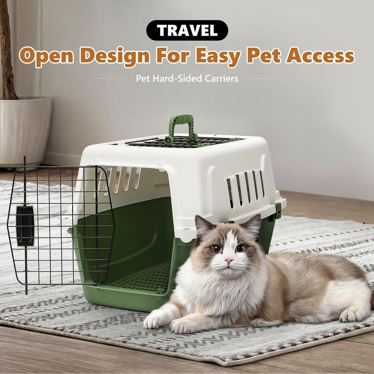 Athena Collection 18" Hard-Sided Travel Pet Carrier for Small Dogs and Cats
