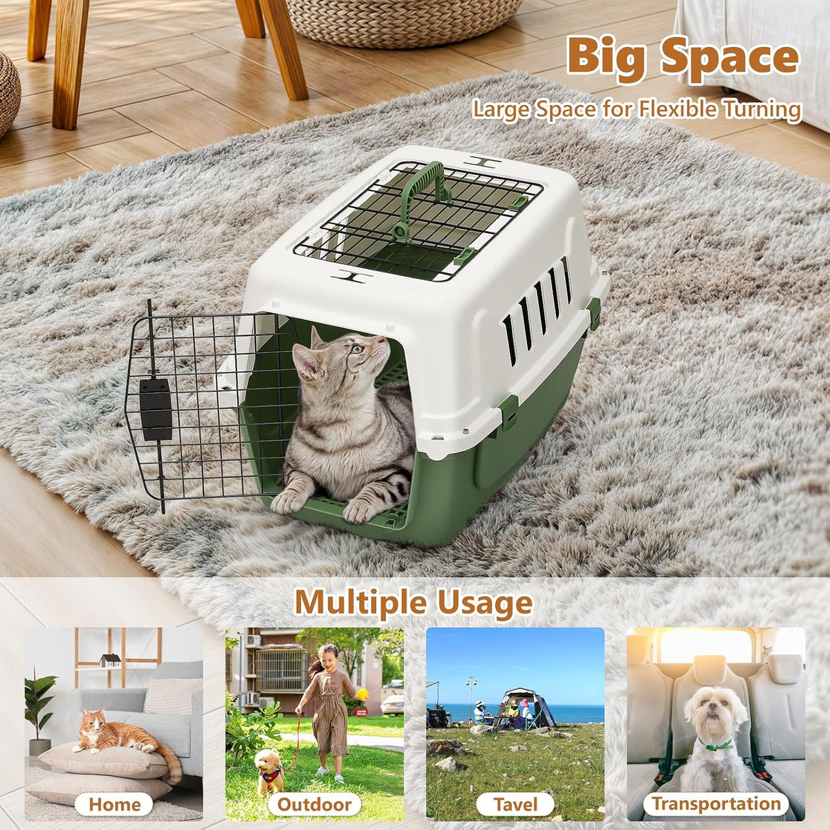 Athena Collection 18" Hard-Sided Travel Pet Carrier for Small Dogs and Cats