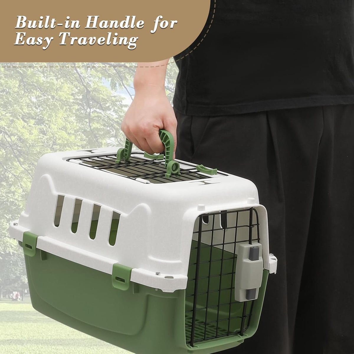 Athena Collection 18" Hard-Sided Travel Pet Carrier for Small Dogs and Cats