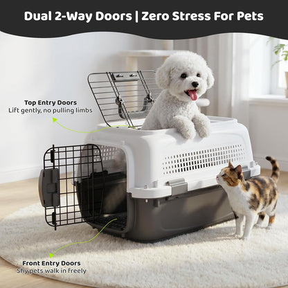 Athena Collection 18" Hard-Sided Travel Pet Carrier for Small Dogs and Cats