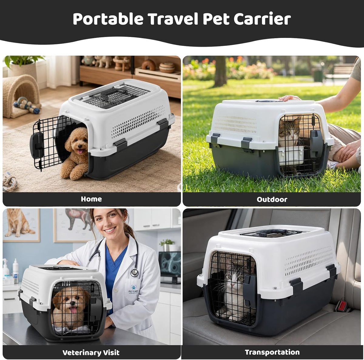 Athena Collection 18" Hard-Sided Travel Pet Carrier for Small Dogs and Cats
