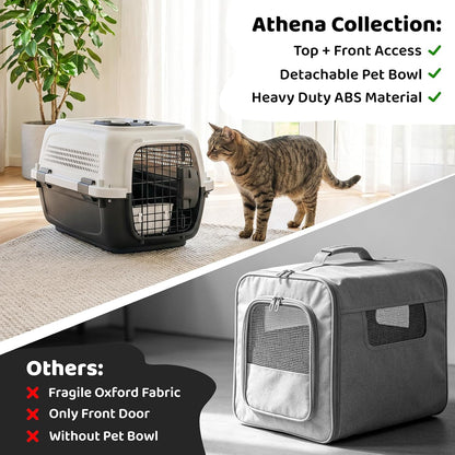 Athena Collection 18" Hard-Sided Travel Pet Carrier for Small Dogs and Cats
