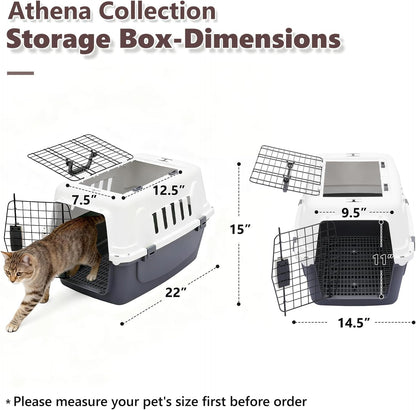 Athena Collection 18" Hard-Sided Travel Pet Carrier for Small Dogs and Cats