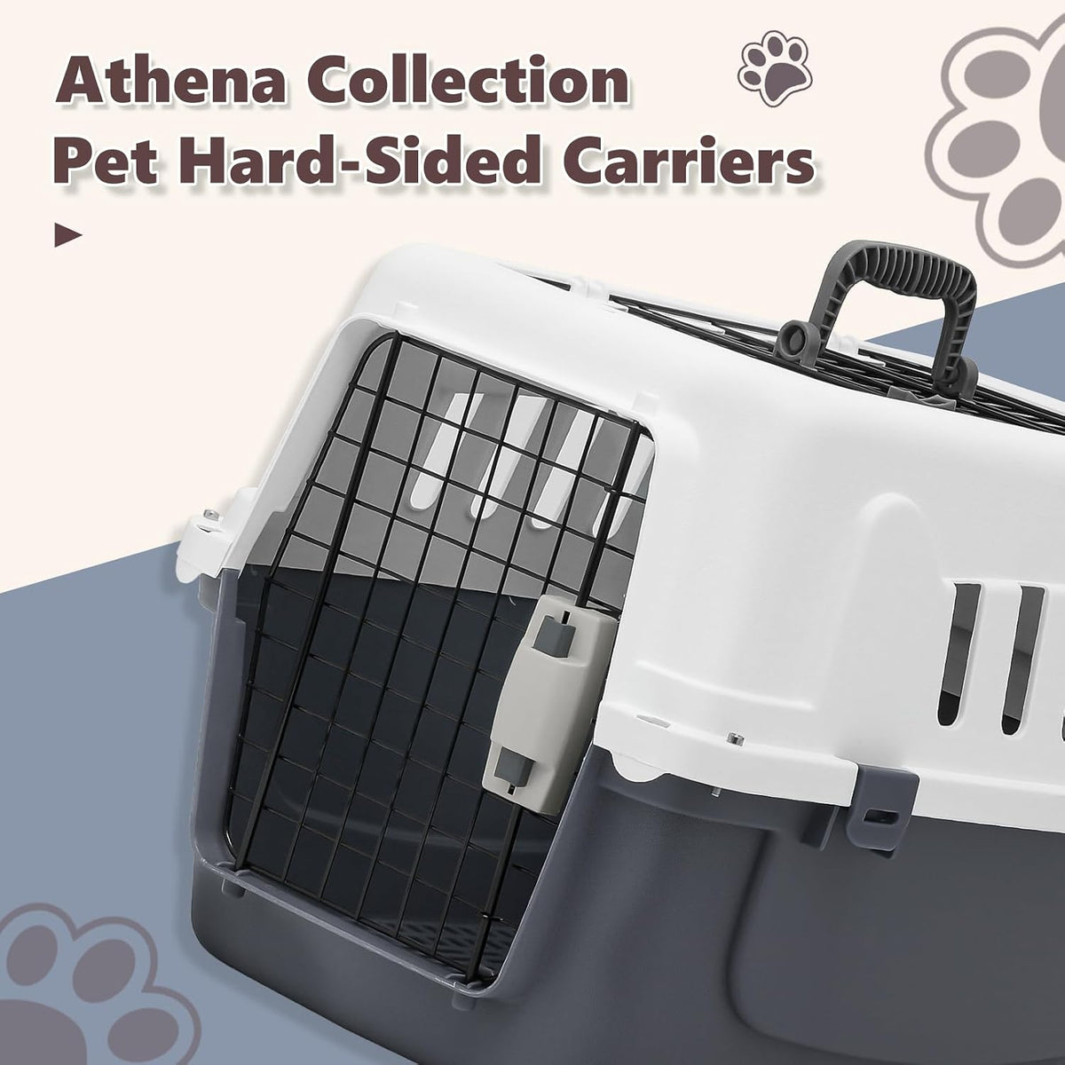Athena Collection 18" Hard-Sided Travel Pet Carrier for Small Dogs and Cats