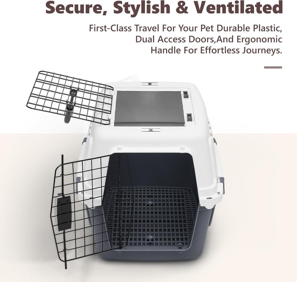 Athena Collection 18" Hard-Sided Travel Pet Carrier for Small Dogs and Cats