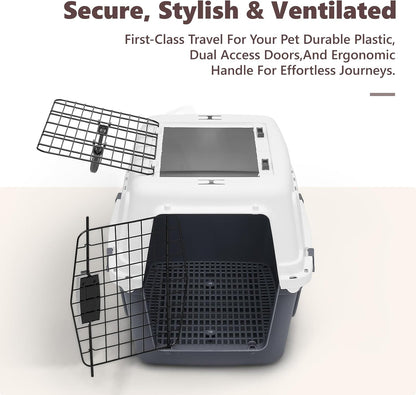 Athena Collection 18" Hard-Sided Travel Pet Carrier for Small Dogs and Cats
