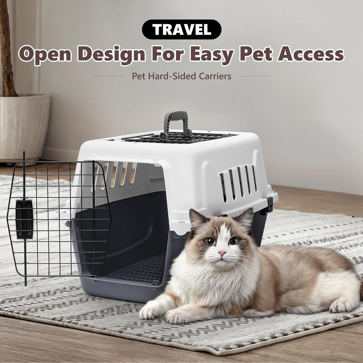 Athena Collection 18" Hard-Sided Travel Pet Carrier for Small Dogs and Cats