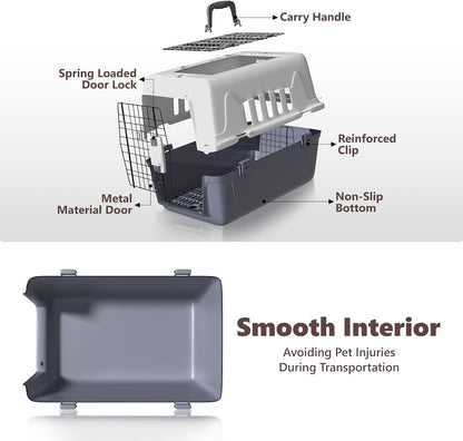 Athena Collection 18" Hard-Sided Travel Pet Carrier for Small Dogs and Cats