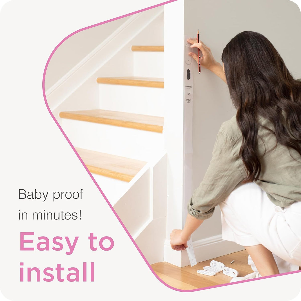 Retractable Baby Gate - Mesh Dog & Pet Gate for Stairs