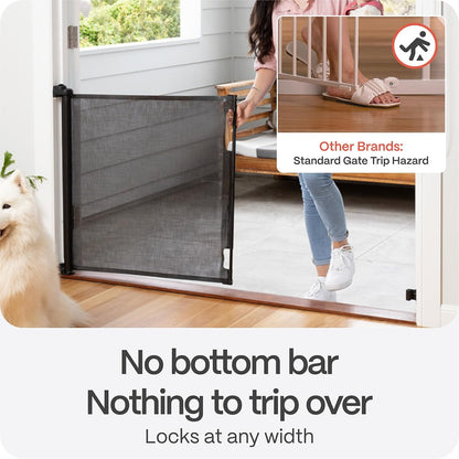 Retractable Baby Gate - Mesh Dog & Pet Gate for Stairs