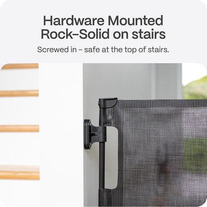 Retractable Baby Gate - Mesh Dog & Pet Gate for Stairs