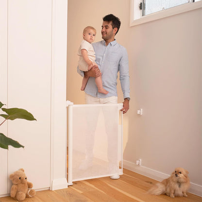 Retractable Baby Gate - Mesh Dog & Pet Gate for Stairs