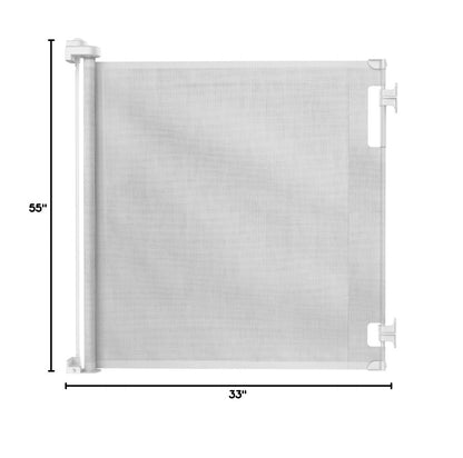 Retractable Baby Gate - Mesh Dog & Pet Gate for Stairs