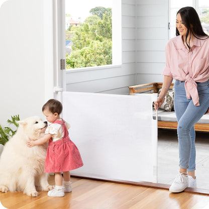 Retractable Baby Gate - Mesh Dog & Pet Gate for Stairs